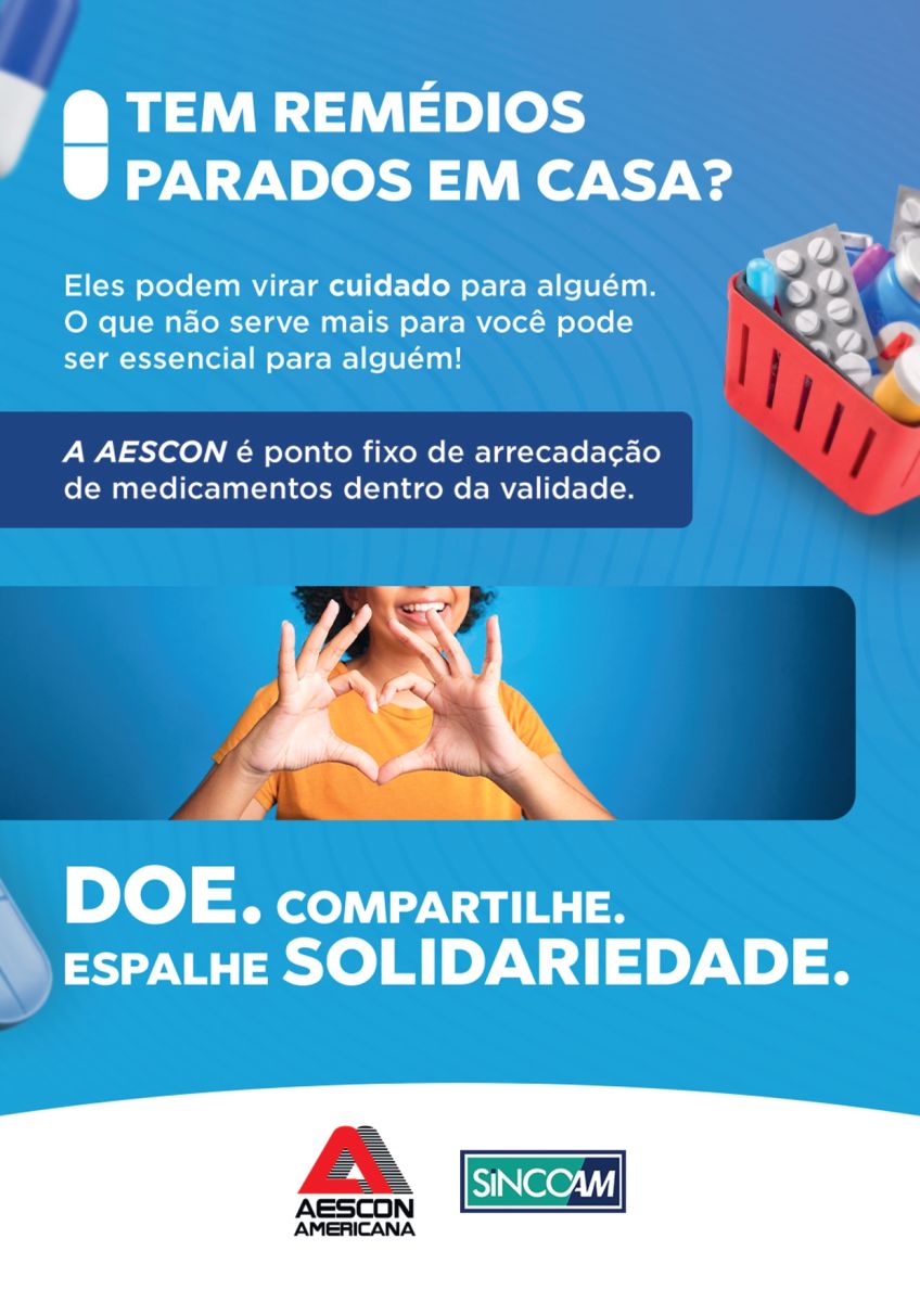 Campanha de arrecadação de medicamentos